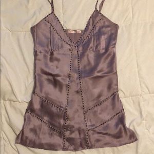 Gold Heart Lavender Silk Camisole Lingerie Top